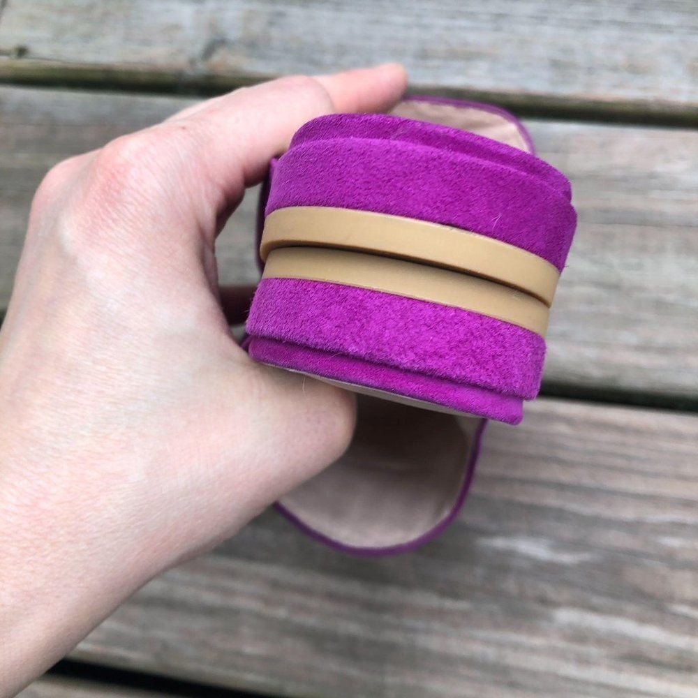 Stuart Weitzman Mulearky Begonia Suede Flat Mules - image 4